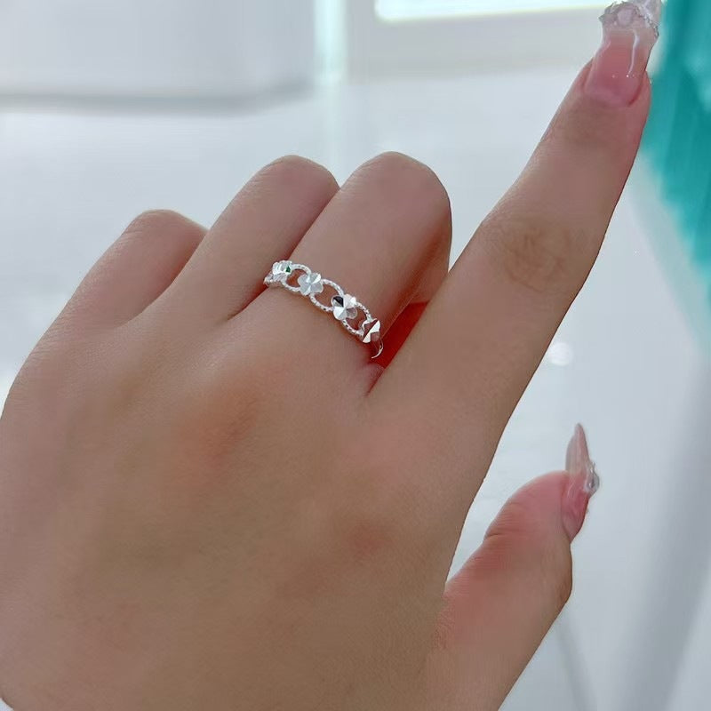 Women's & Men's Style Simple Flower Starry Meteor Shower Wide Rings
