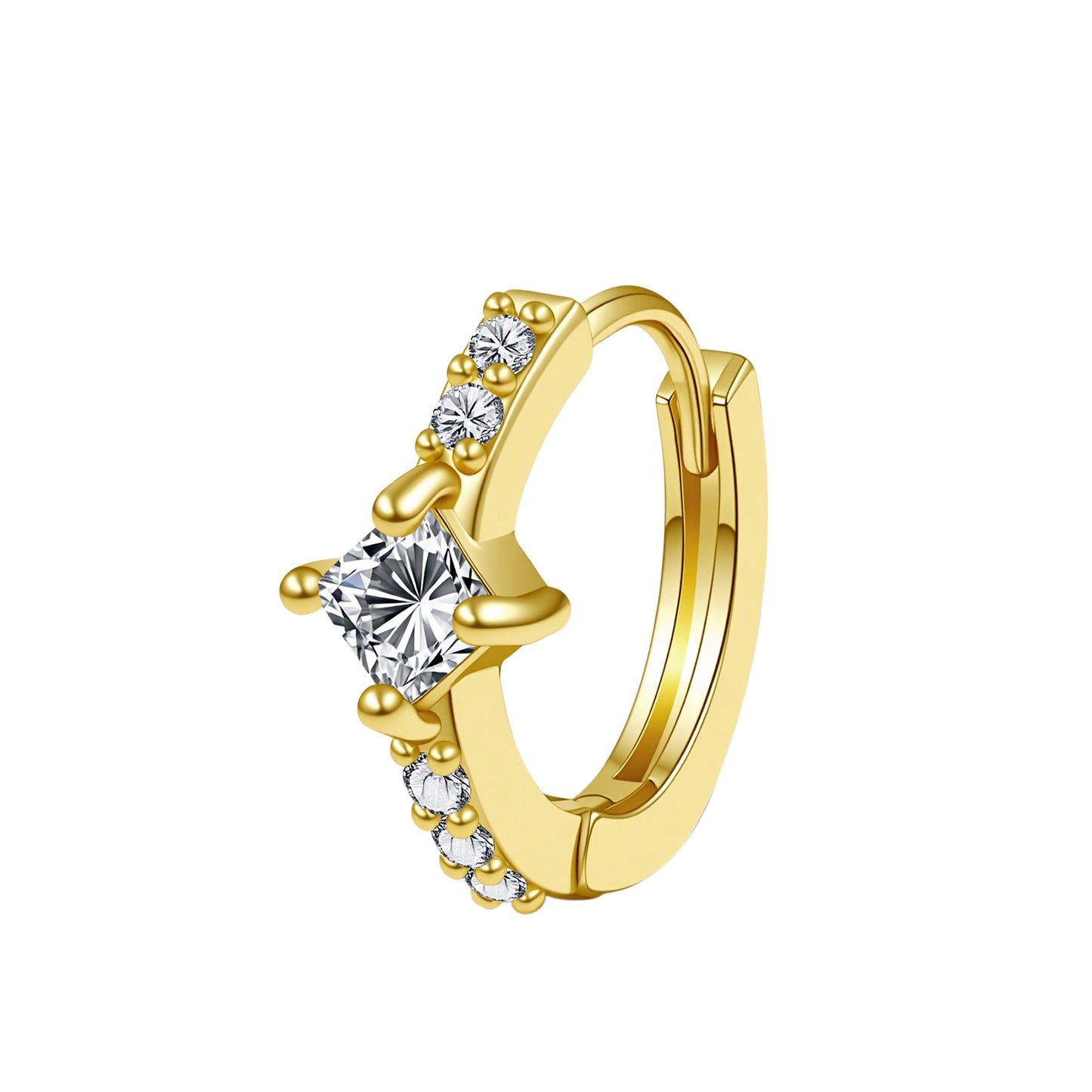 Women's Light Luxury Geometric Flash Clip Simple Fashion Exquisite Inlaid Rings