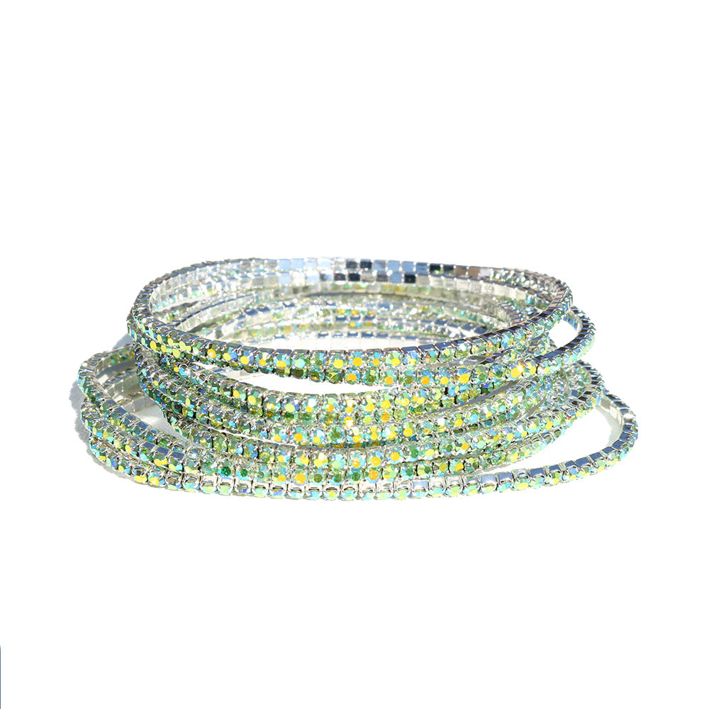 Diamond Claw Chain Colorful Crystals Simple Bracelets