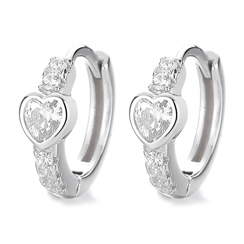 Women's Sterling Sier Rhinestone Simple Heart-shaped Square Drop-shaped Gang Drill Rings