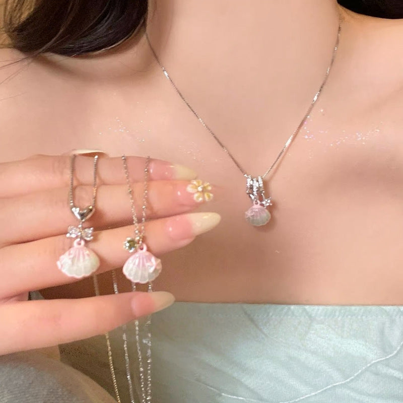 Pearl Oil Dripping Shell Light Luxury High-grade Sense Niche Sweet Necklace