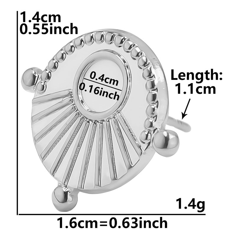 Stainless Steel Round Base Support Titanium Piercing Ear Clip Stud Earrings