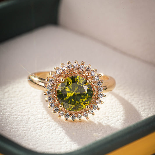 Fashion Ornament Zircon Female Creative Gold-plated Olive Rings