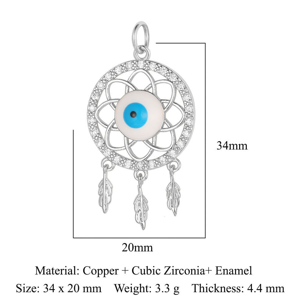 Devil's Eye Copper Zircon Ornament Accessories Pendants