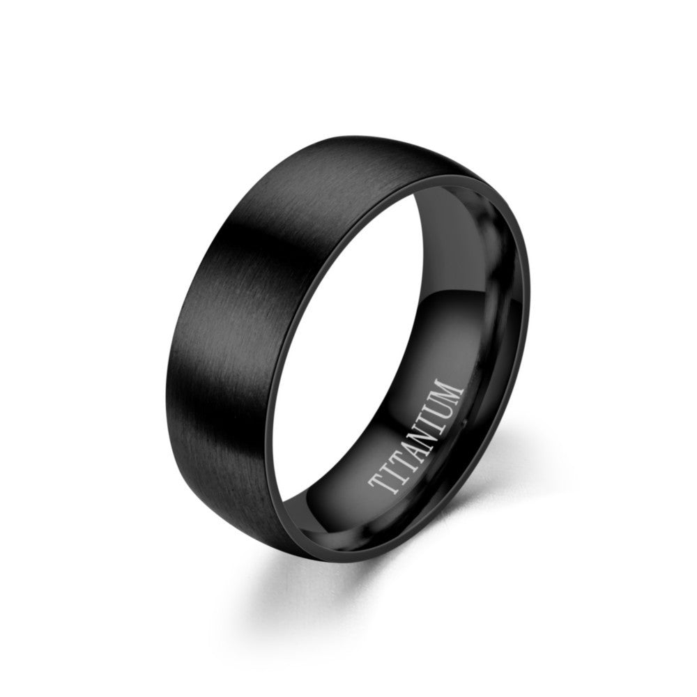 Men's Stainless Steel Ornament Frosted Matte Titanium Rings