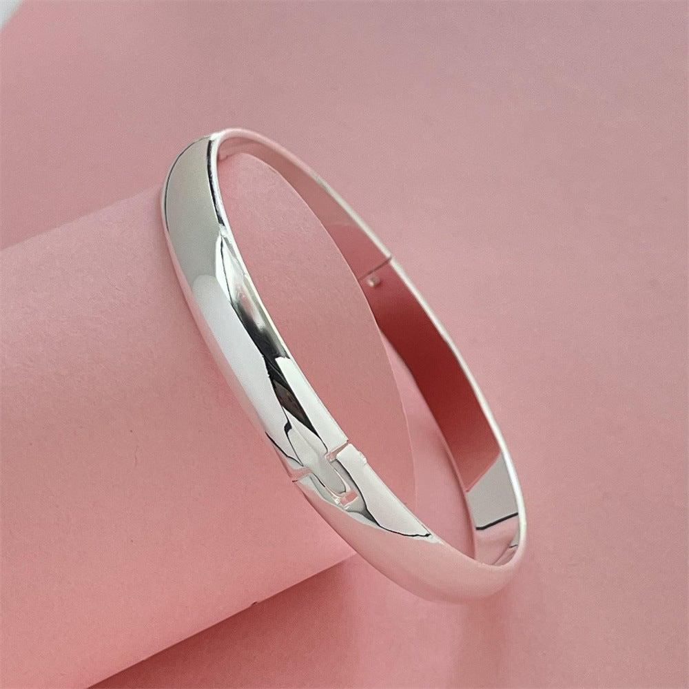 Sier Plated Flat Floss Glossy Popular Bracelets