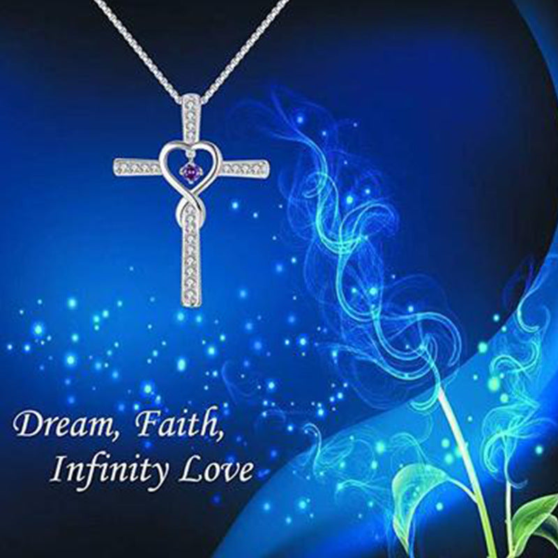 Religious Belief Inlaid Zircon Love Heart Pendants