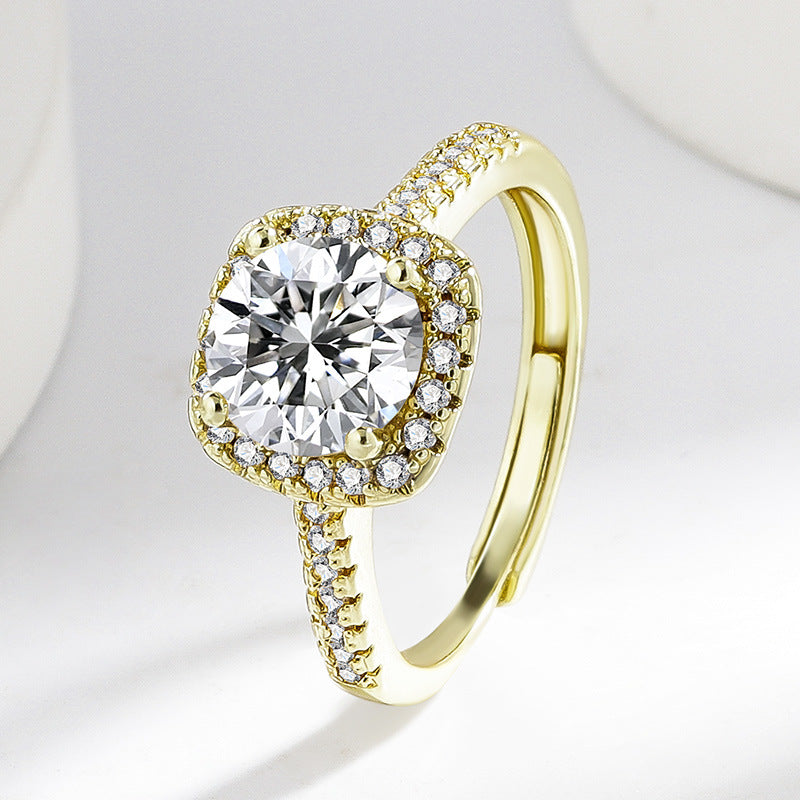Popular Princess Square Bag Sugar Eight Hearts Arrows Ring