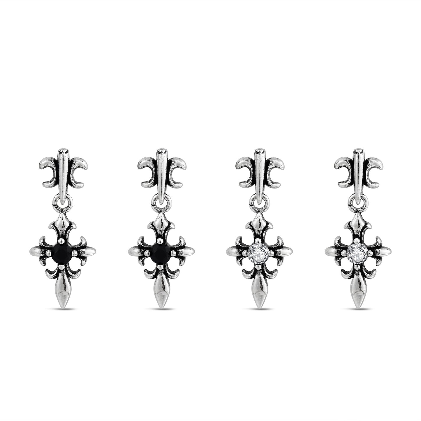 Women's & Men's Scout Flower Sterling Sier Retro Distressed Light Luxury Personality Stud Earrings