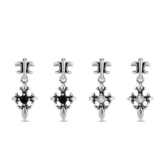 Women's & Men's Scout Flower Sterling Sier Retro Distressed Light Luxury Personality Stud Earrings