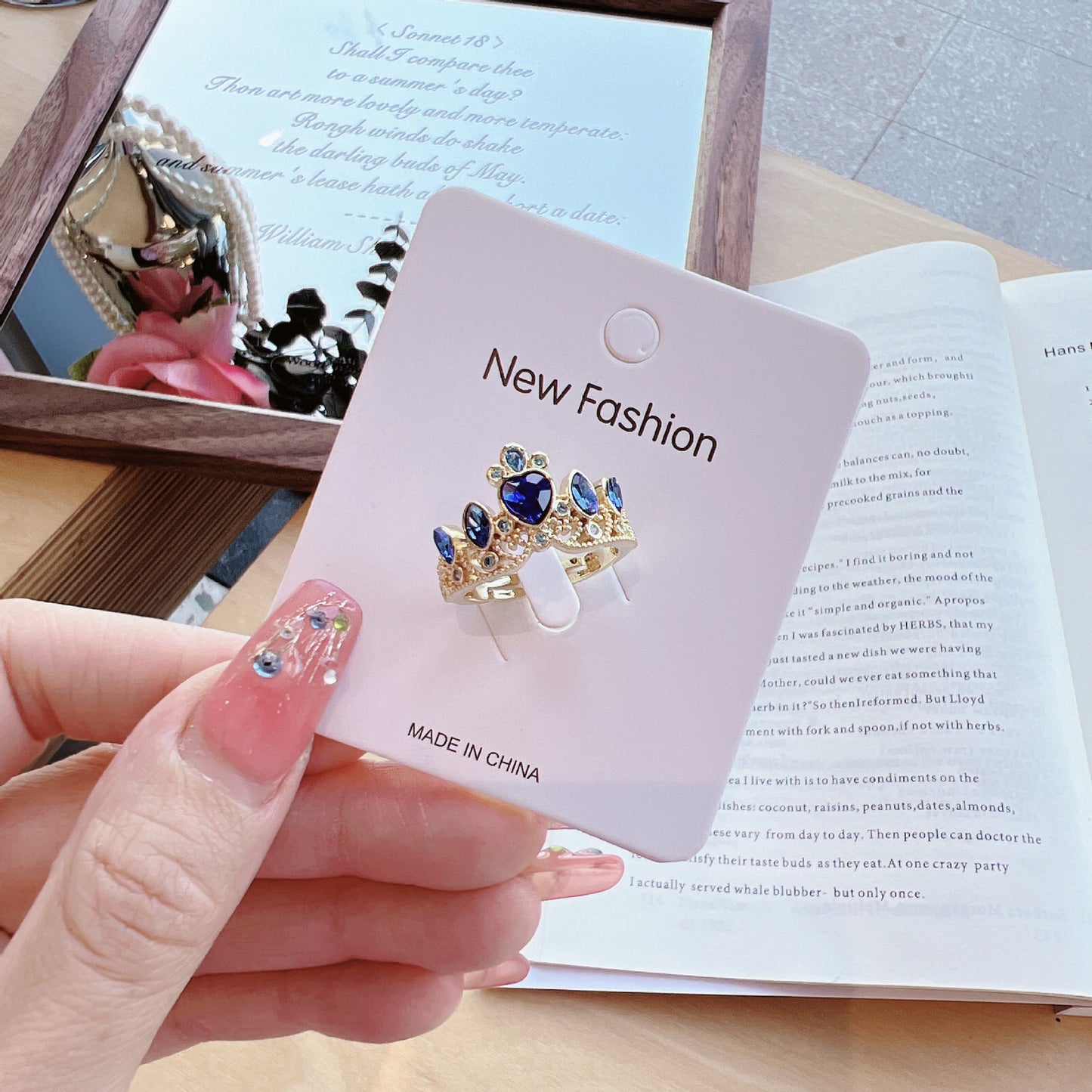 Women's Zircon Retro Special Interest Light Luxury Open Style Hand Rings