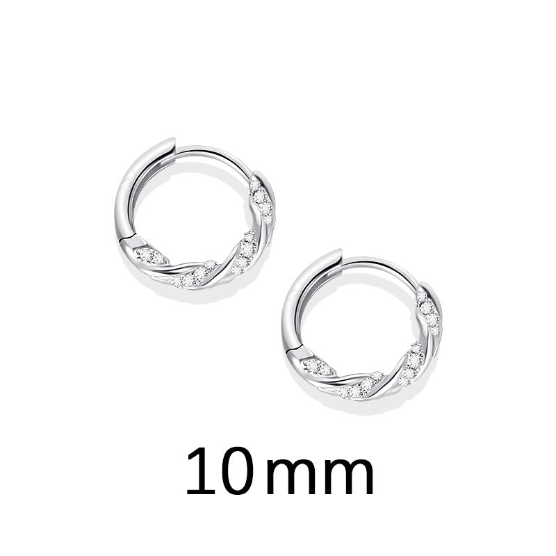 Spot Drill Twist Hot Push Geometric Warping Mobius Inlaid Zircon Rings
