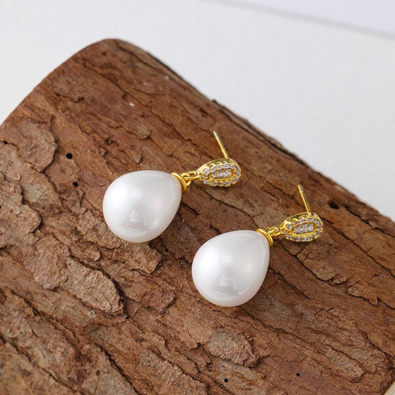 Fashion Water Drops Pearl Sweet Lady Style Earrings