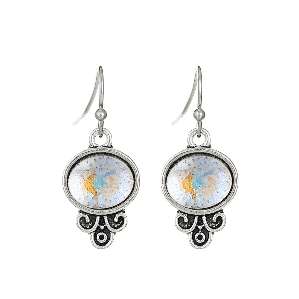 Water Drop Creative Topaz Colorful Gemstone Earrings