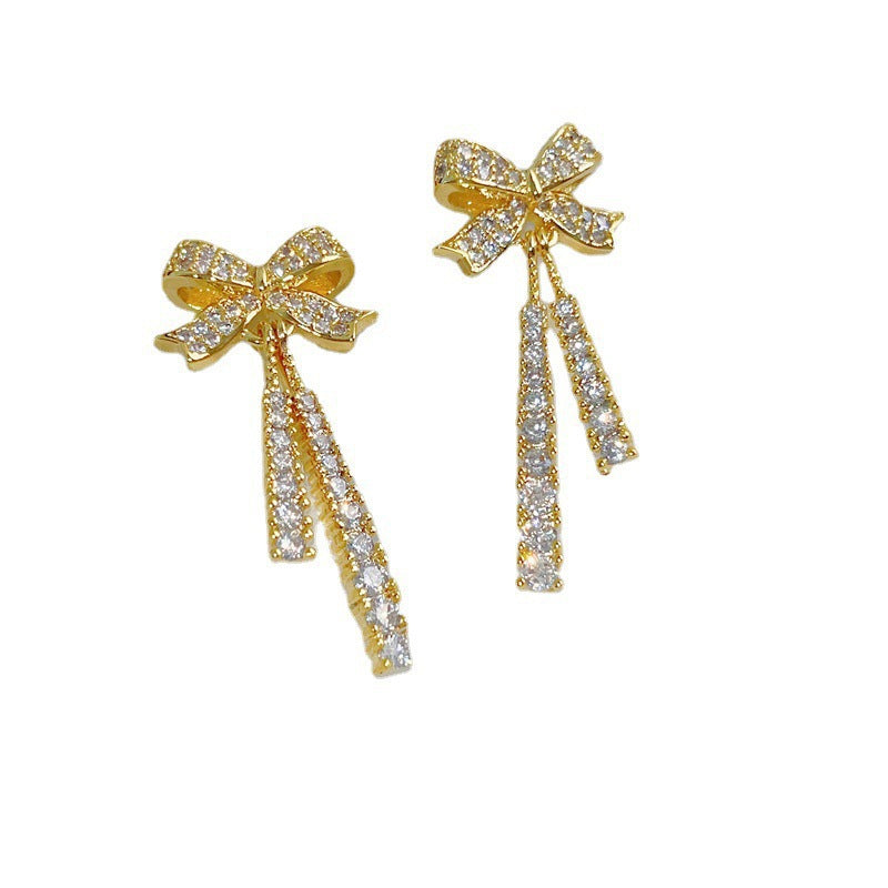 Korean Style Simple Vintage Pearl High-grade Ear Tassel Female Niche Earrings