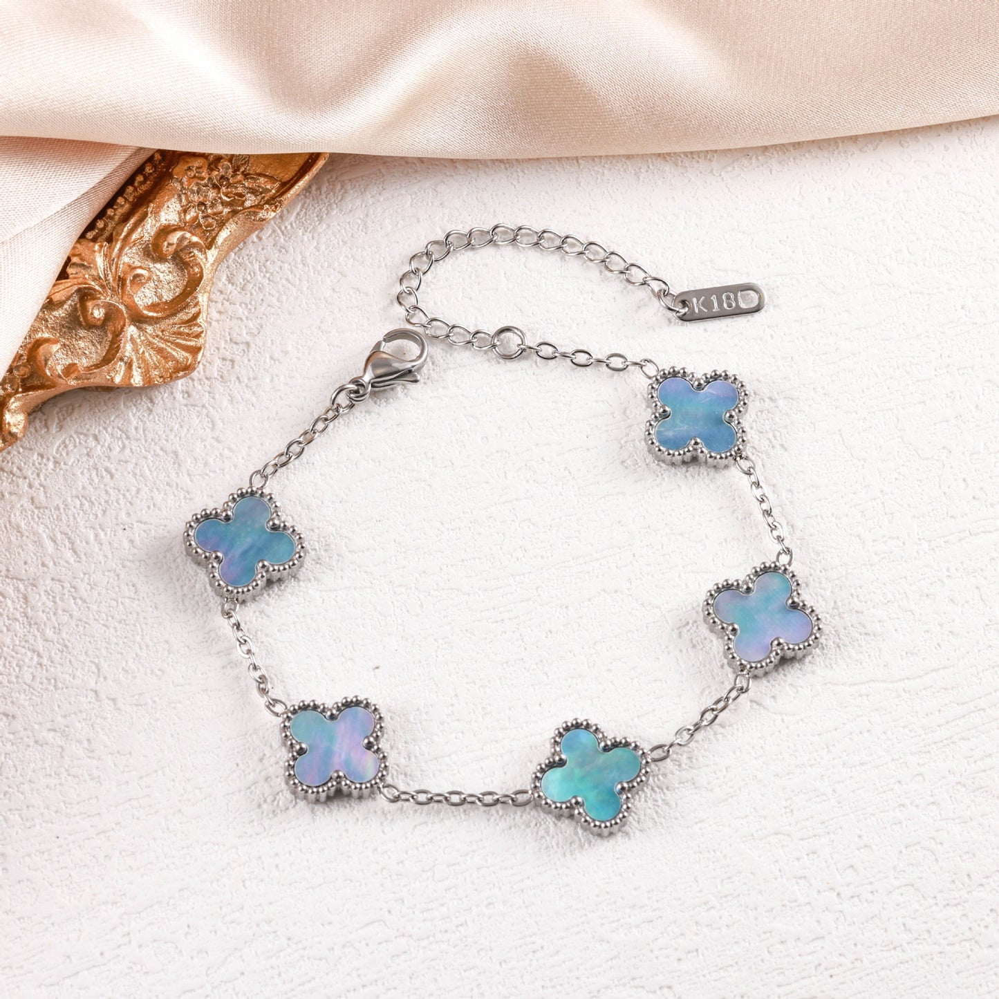 Popular High-quality Titanium Steel Clover Real Fritillary Bracelet