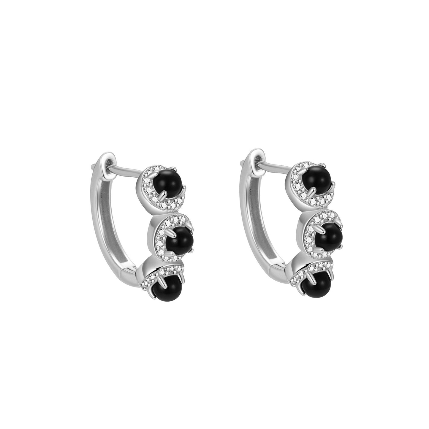 Women's Sterling Sier Zircon Fashion Ear Punk Earrings