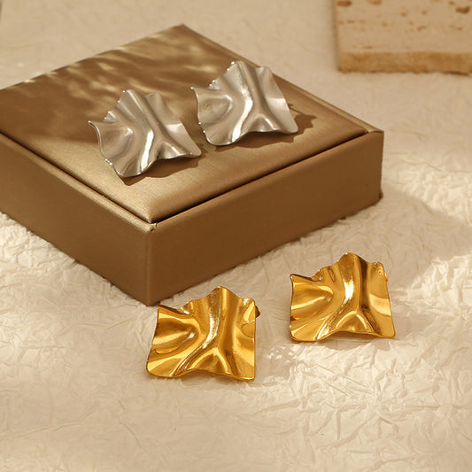 Steel Gold Plated Niche Ear Versatile Personality Earrings