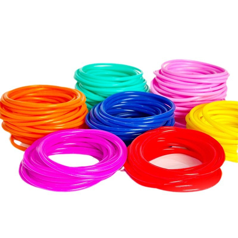 Children's Rainbow Rubber Band Silicone Luminous Tie Bracelets