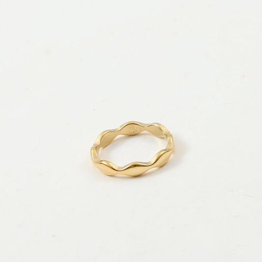 Arc Wave Titanium Steel Gold Plating Bracelet