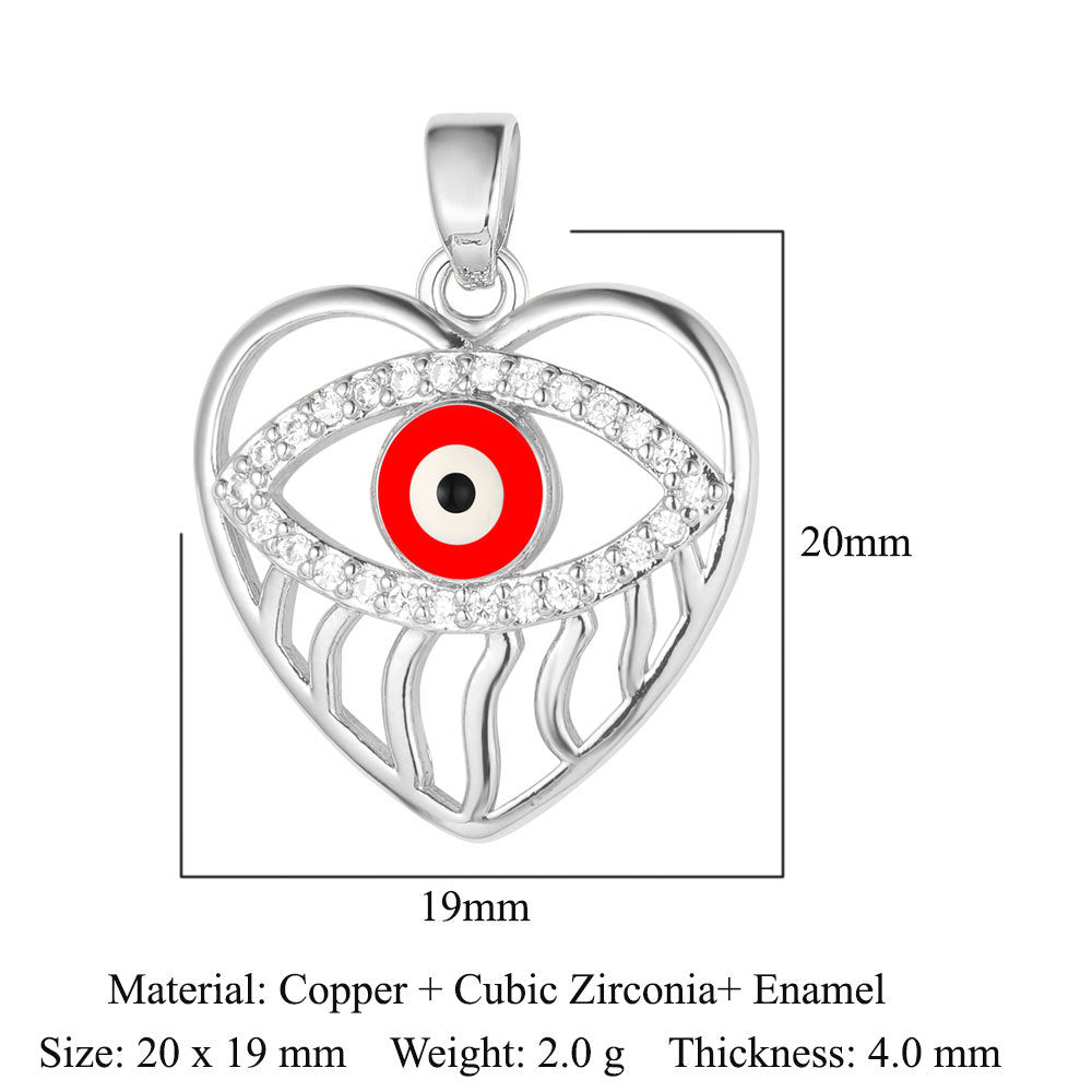 Rose Copper Zircon Crown Love Eyes Pendants