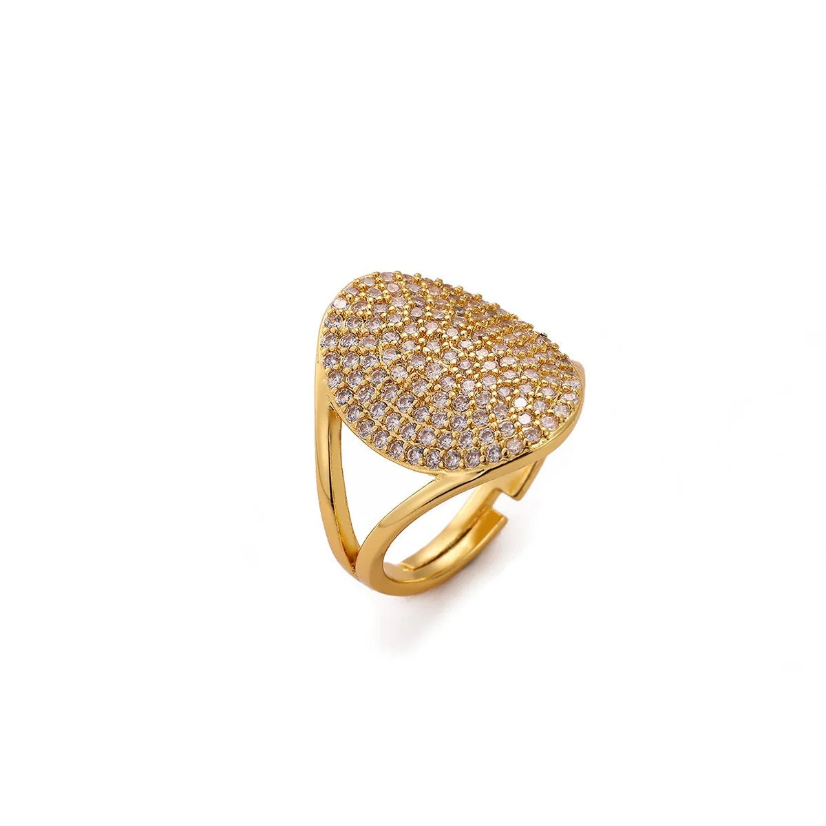 Luxury Geometric Inlaid Zircon Open Niche Trendy Ring