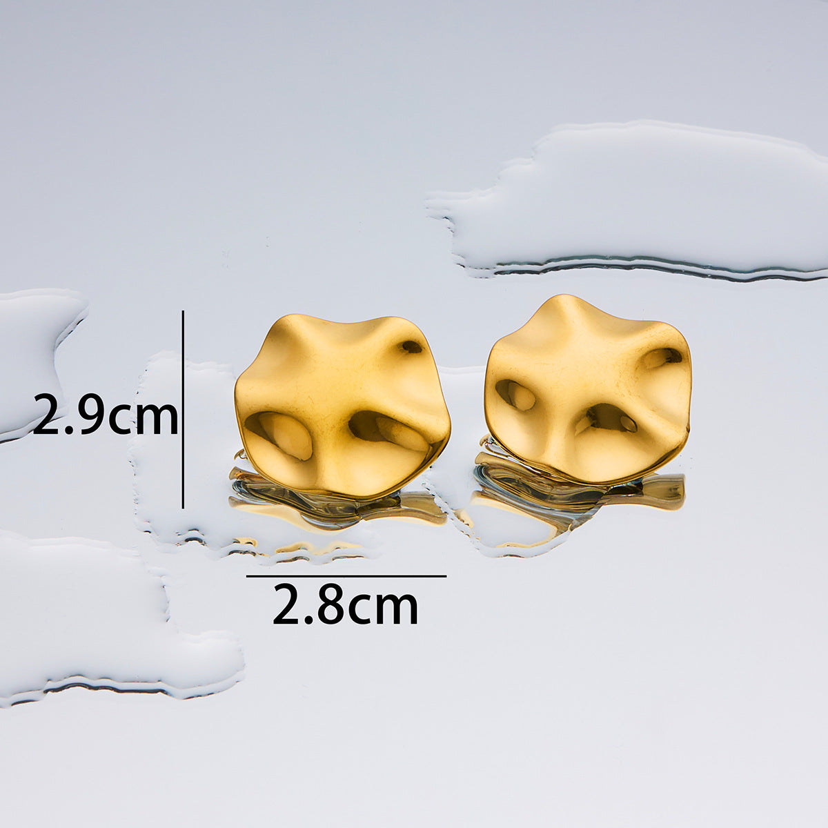 Women's Fashion Exaggerated Titanium Steel Ear High Sense Design Electroplating Stud Earrings