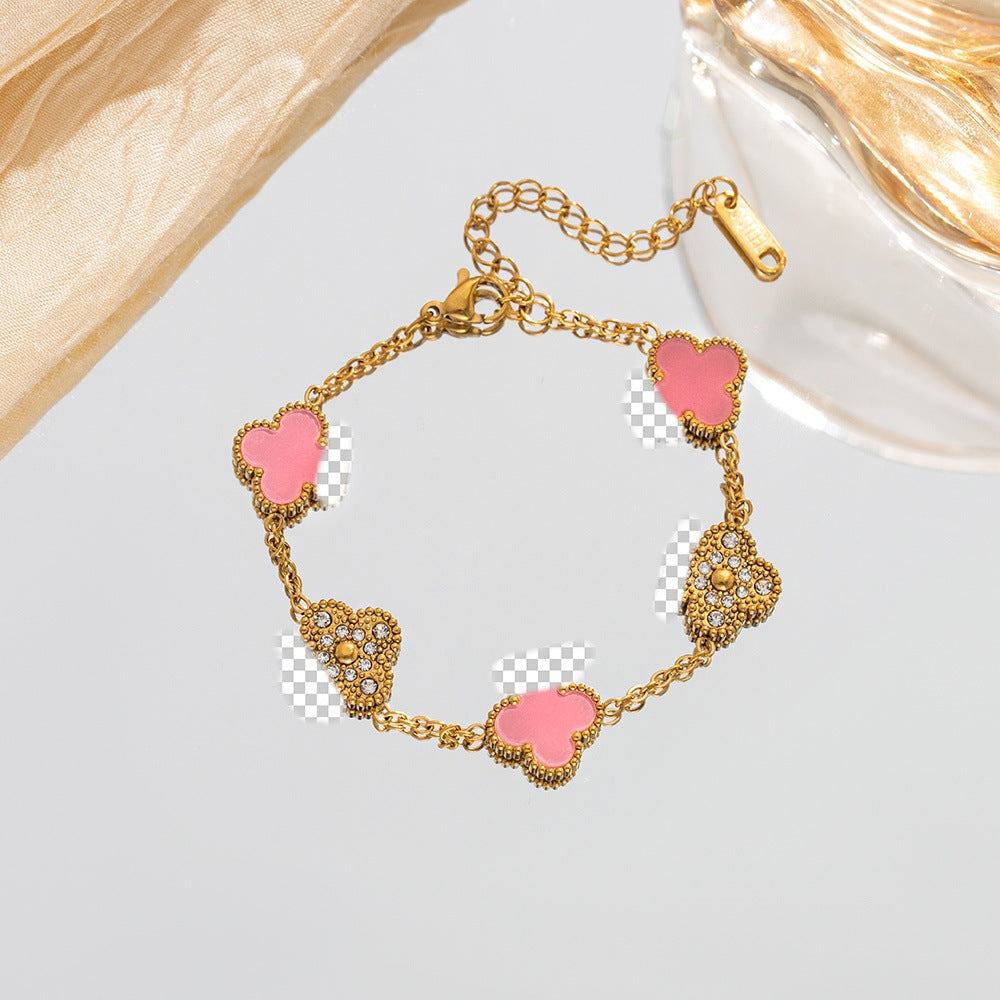 Diamond Clover Light Luxury High-grade Female Niche Simple Bracelet