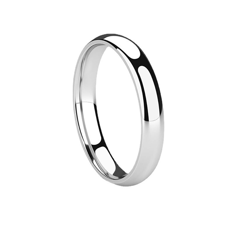 Glossy Female Couple Fine Stainless Steel Tide Rings