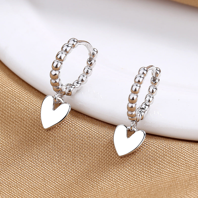 Simple Graceful Sier Niche Love Light Ear Clip Earrings