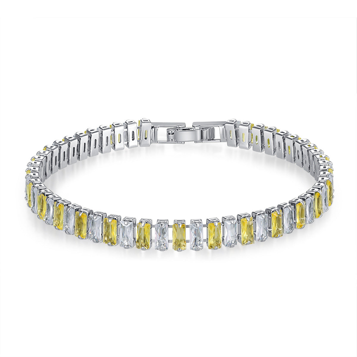Pretty Female White Gold Plated Zircon Bracelets