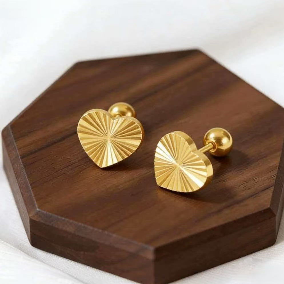 With Hearts Titanium Steel High Sense Earrings