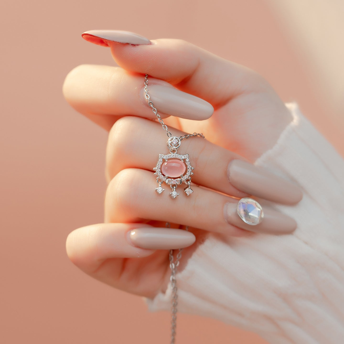 Cat Safety Lock Female Cute Kitten Clavicle Chain For Necklace
