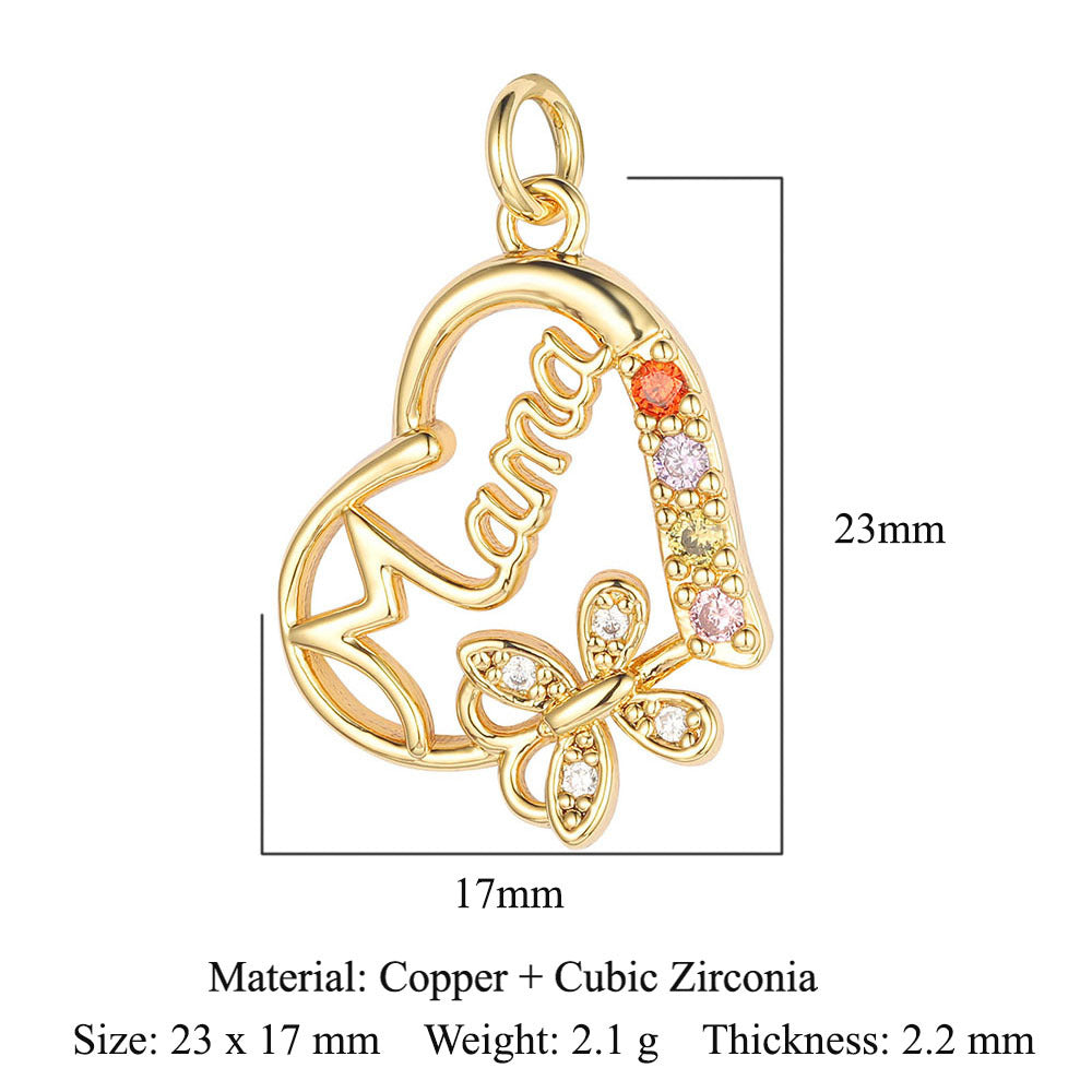 Copper Zircon Ornament Accessories Wind Butterfly Snake Pendants