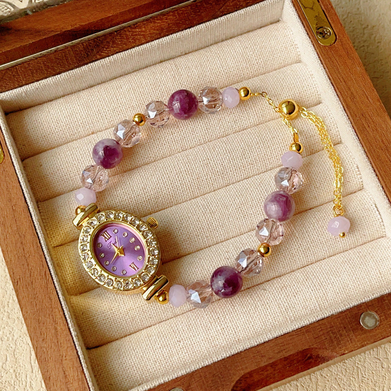 Crystal Watch Female Princess Style Love Special Interest Light Bracelet