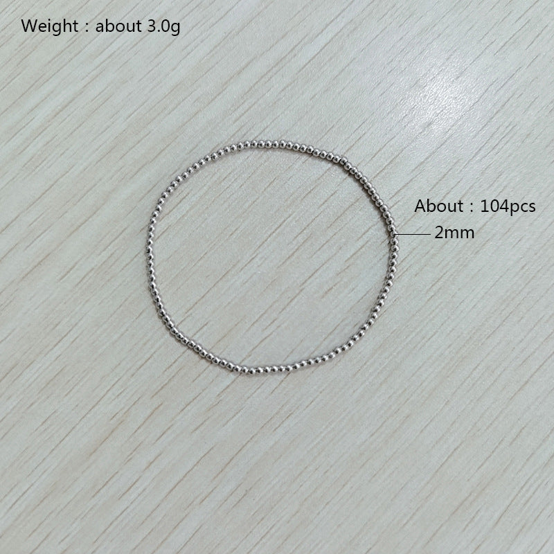 Women's Simple Beaded No Waterproof Hard-wearing Stainless Steel Beads Elastic Bracelets