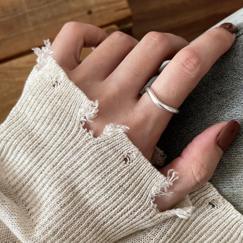 Women's Sier Simple Light Luxury High-grade Index Finger Open Rings