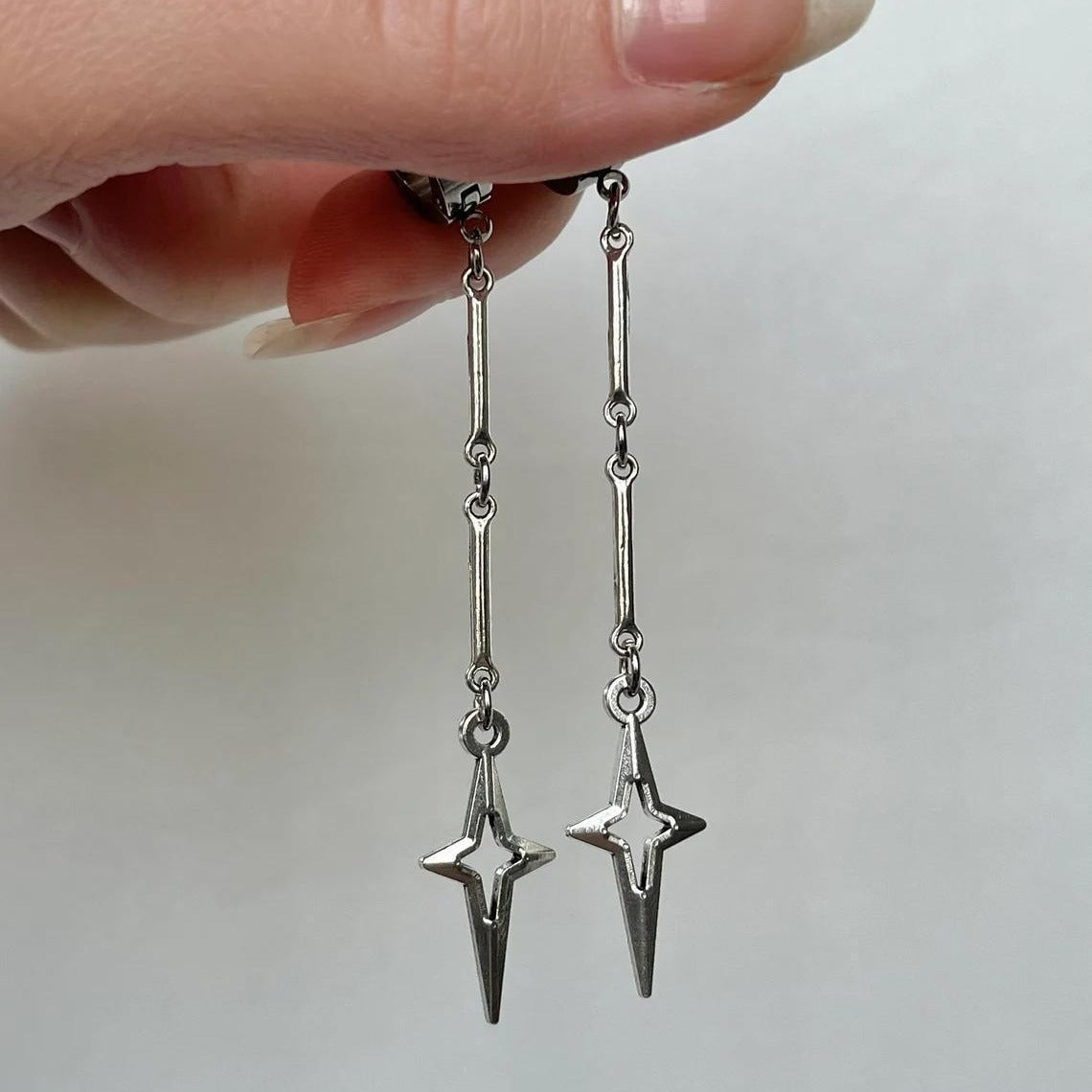 Classic Sier Star Gothic Punk Minimalist Earrings