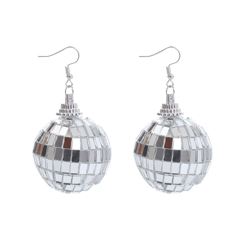 Women's Suit Mirror Ball Funny Party Accessories Earrings