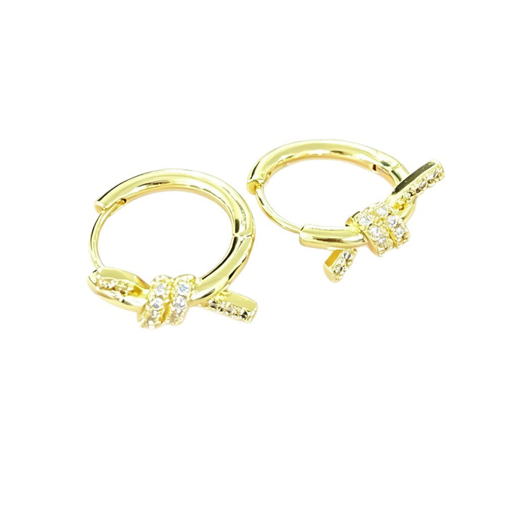 Hitches Micro Inlaid Zircon Clip Affordable Luxury Style Knotted High Ear Buckle