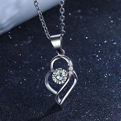 Women's Clavicle Heart-to-heart Printed Colorful Creative Chain Pendants