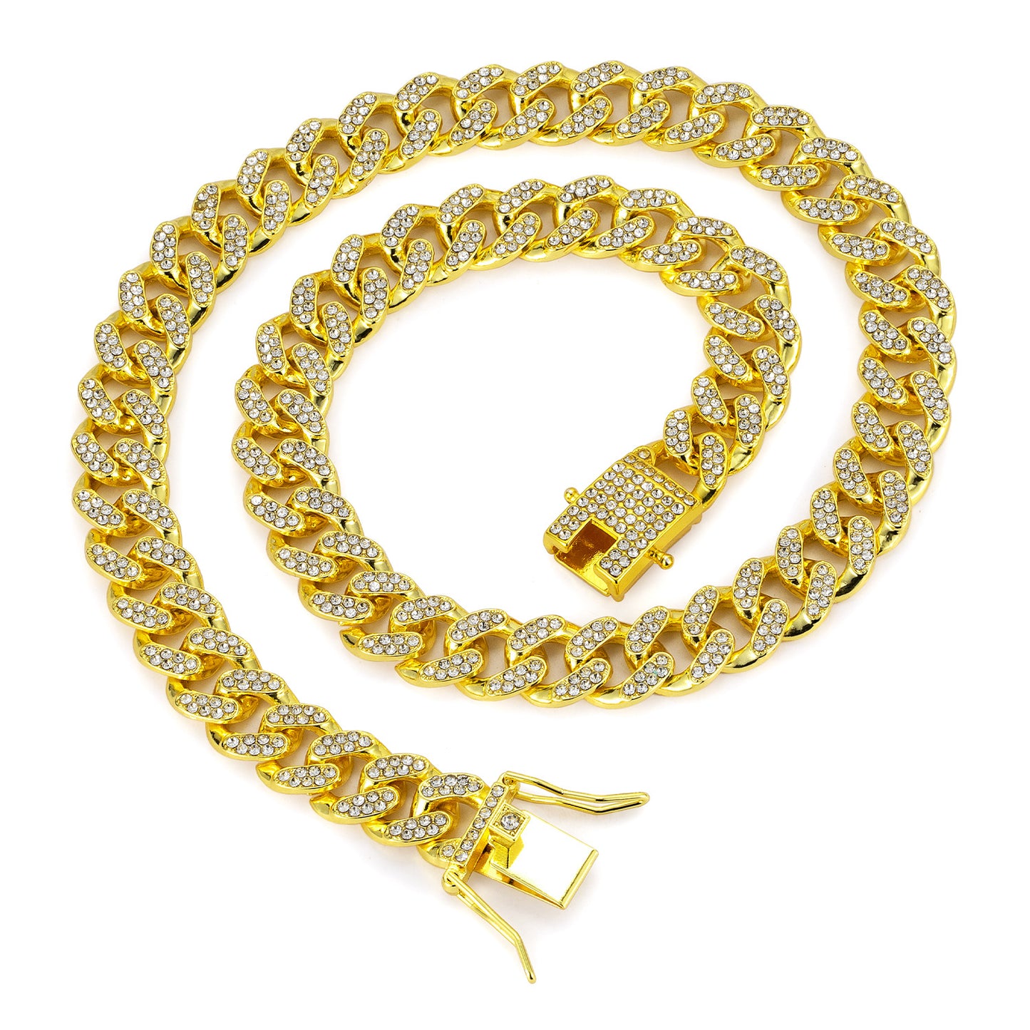 Men's Classic Cuban Link Chain Alloy Full Diamond Necklaces