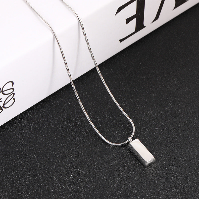 Small Bricks Clavicle Chain Brick Stainless Steel Pendants