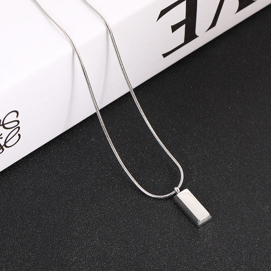 Small Bricks Clavicle Chain Brick Stainless Steel Pendants