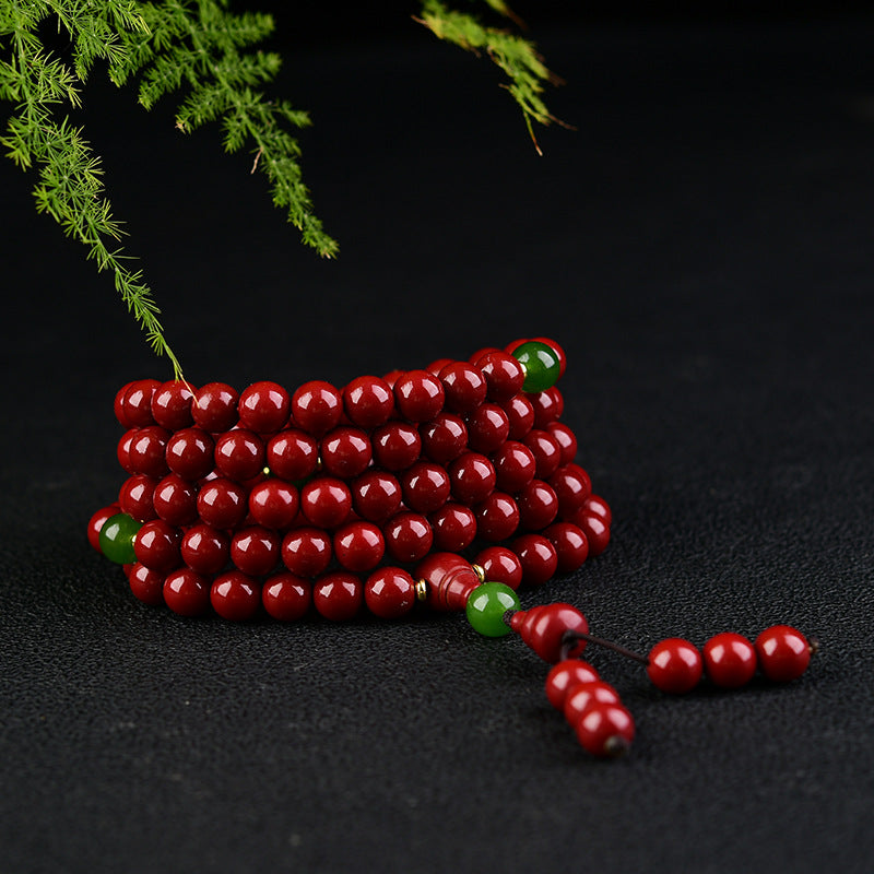 Purple Gold Sand Cinnabar Bead Low Bracelet