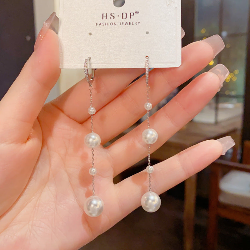 Women's Entry Lux Gentle Pearl Tassel Clip Simplicity Rings