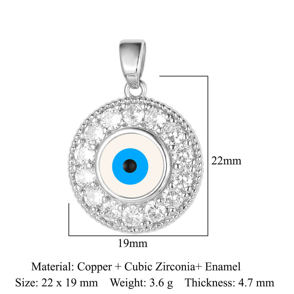 Rose Copper Zircon Crown Love Eyes Pendants