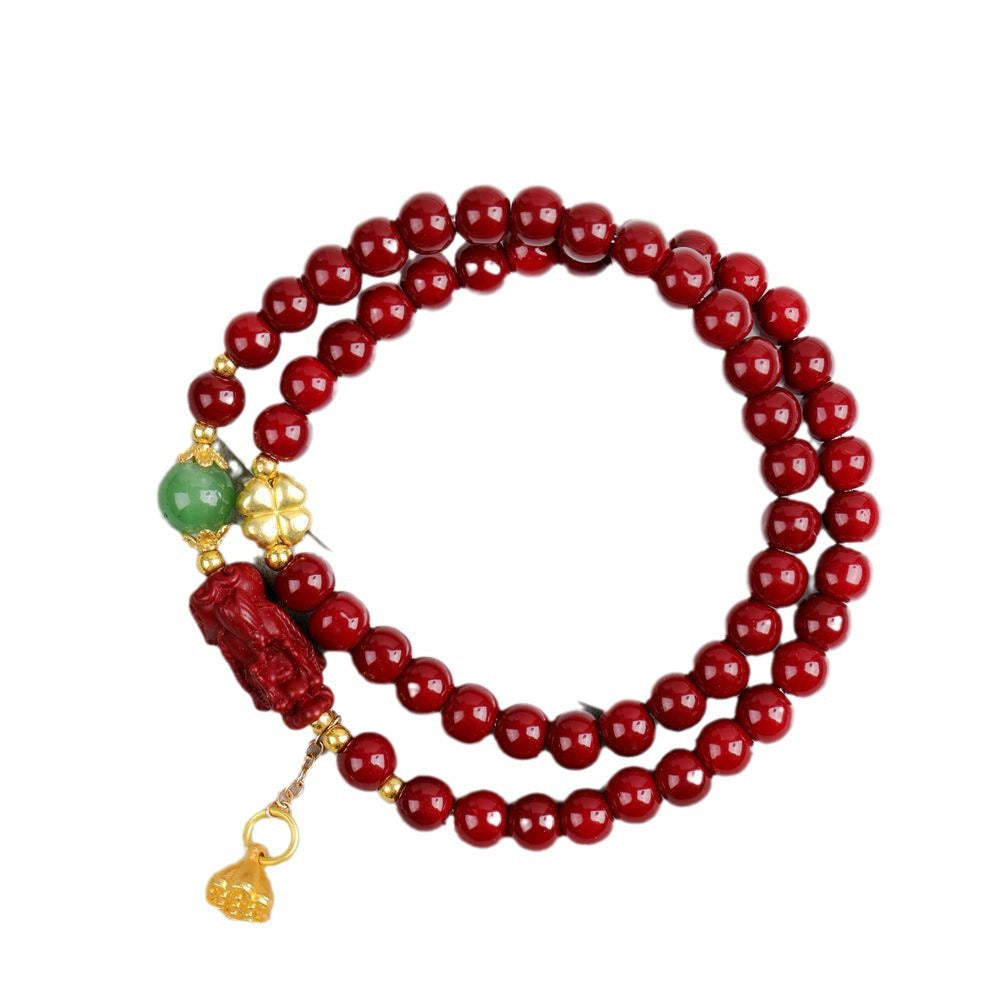 Women's & Men's Summer Cool Glass Rosary Fashion Double Circle Imitation Bracelet