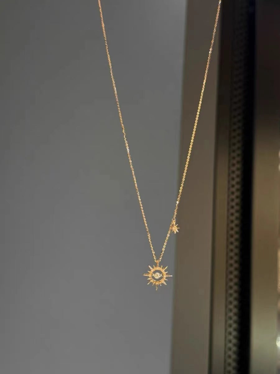 Women's Hollow Sun Design Clavicle Chain Elegant Necklaces