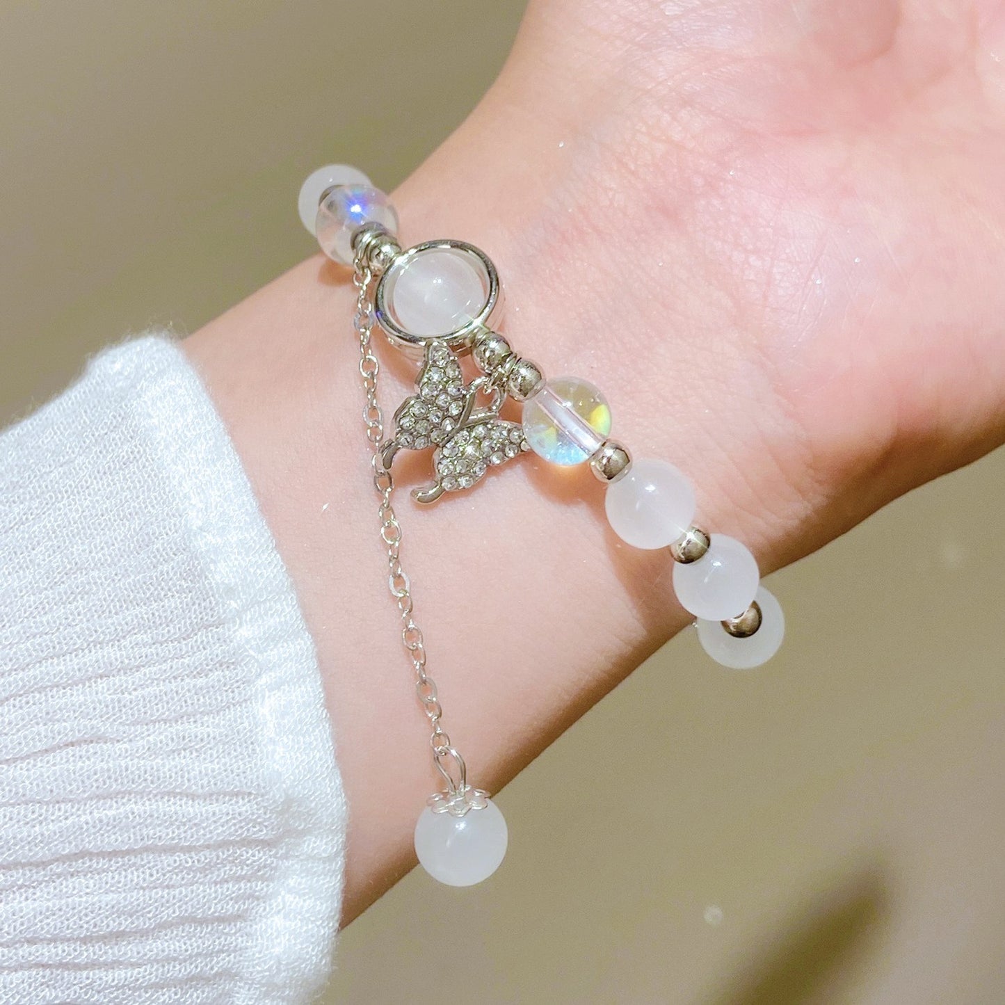Retro Purple Imitation Pearl High Sense Design Bracelet